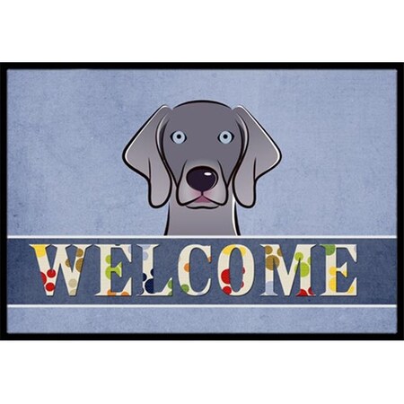 Carolines Treasures BB1417JMAT Weimaraner Welcome Indoor & Outdoor Mat; 24 X 36 In.